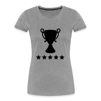 pokal_star__f1 - T-shirt bio Premium Femme - gris chiné - Devant - Mia (176cm)