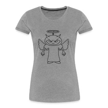 Devil Angel - Women's Premium Organic T-Shirt - heather grey - Front - Mia (176cm)