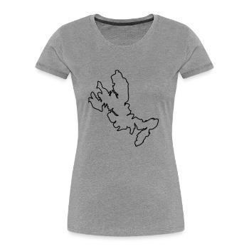 Isle of Skye Map outline - Women's Premium Organic T-Shirt - heather grey - Front - Mia (176cm)