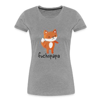 Fuchspapa - Frauen Premium Bio T-Shirt - Grau meliert - Vorne - Mia (176cm)