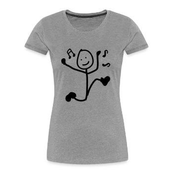 Tanzen Jungen - Frauen Premium Bio T-Shirt - Grau meliert - Vorne - Mia (176cm)