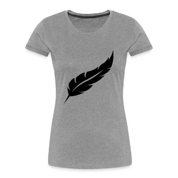 feder - Frauen Premium Bio T-Shirt - Grau meliert - Vorne - Mia (176cm)
