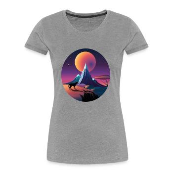 Außerirdische Landschaft - Frauen Premium Bio T-Shirt - Grau meliert - Vorne - Mia (176cm)