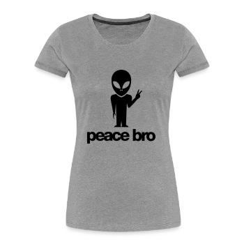 alien_peace_bro_f1 - Women's Premium Organic T-Shirt - heather grey - Front - Mia (176cm)