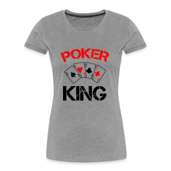 Roi du poker - T-shirt bio Premium Femme - gris chiné - Devant - Mia (176cm)