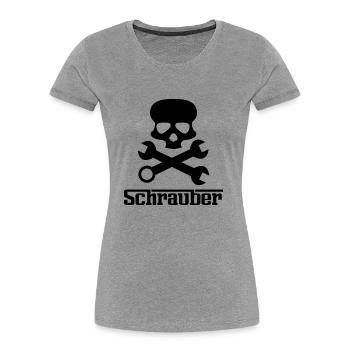 schrauber - Frauen Premium Bio T-Shirt - Grau meliert - Vorne - Mia (176cm)