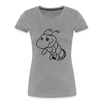 trou au sol caterpillar escargot rampant serpent d - T-shirt bio Premium Femme - gris chiné - Devant - Mia (176cm)