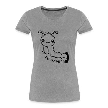 trou mur petit bébé enfant ver rampant escargot ca - T-shirt bio Premium Femme - gris chiné - Devant - Mia (176cm)