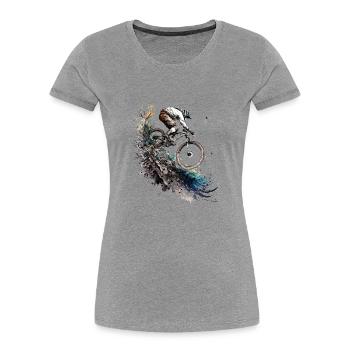 MTB Downhill - Women's Premium Organic T-Shirt - heather grey - Front - Mia (176cm)