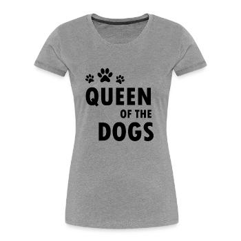 Chien Hund - T-shirt bio Premium Femme - gris chiné - Devant - Mia (176cm)