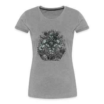 Scandinavie nordique rétro viking mythologie mystique - T-shirt bio Premium Femme - gris chiné - Devant - Mia (176cm)