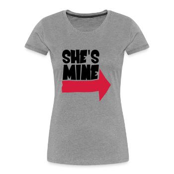 She's mine - Women's Premium Organic T-Shirt - heather grey - Front - Mia (176cm)