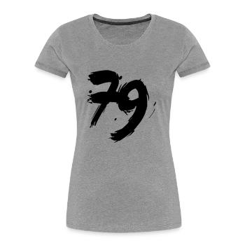 79 design zahl - z10 - Frauen Premium Bio T-Shirt - Grau meliert - Vorne - Mia (176cm)