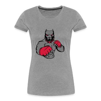 pitbull_fighter_002 - Women's Premium Organic T-Shirt - heather grey - Front - Mia (176cm)