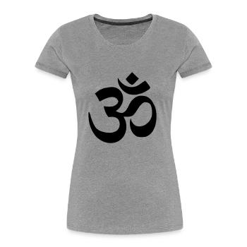 "Aum" also "Om" - Frauen Premium Bio T-Shirt - Grau meliert - Vorne - Mia (176cm)