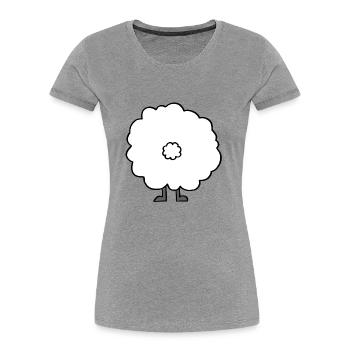 Schaf von hinten - Frauen Premium Bio T-Shirt - Grau meliert - Vorne - Mia (176cm)
