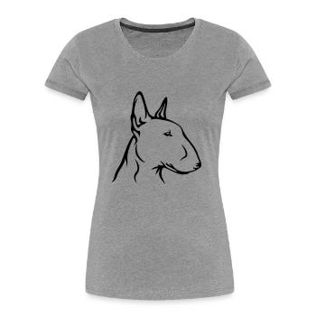 Bullterrrier - Frauen Premium Bio T-Shirt - Grau meliert - Vorne - Mia (176cm)