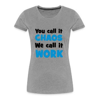 Arbeit - Frauen Premium Bio T-Shirt - Grau meliert - Vorne - Mia (176cm)