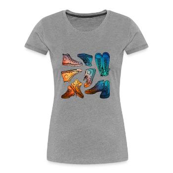 Chsucks - Frauen Premium Bio T-Shirt - Grau meliert - Vorne - Mia (176cm)