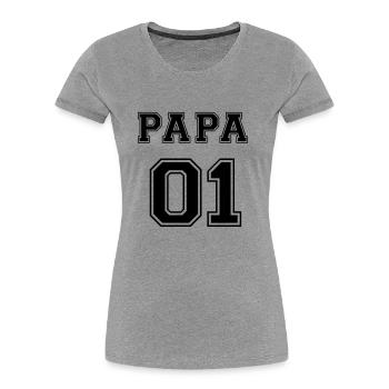 Daddy 01 - Bester Papa Weihnachten Geschenk Vater - Frauen Premium Bio T-Shirt - Grau meliert - Vorne - Mia (176cm)