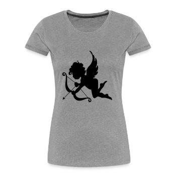 Amor Ange je vous aime Day couple de l'amour de la Saint-Valentin - T-shirt bio Premium Femme - gris chiné - Devant - Mia (176cm)