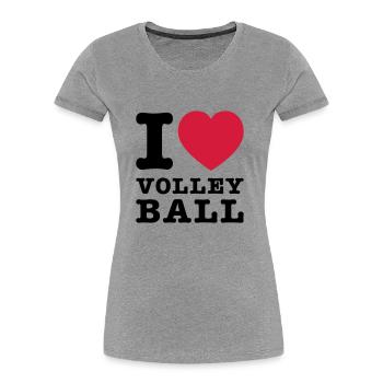 I Love Volleyball 2 - Women's Premium Organic T-Shirt - heather grey - Front - Mia (176cm)