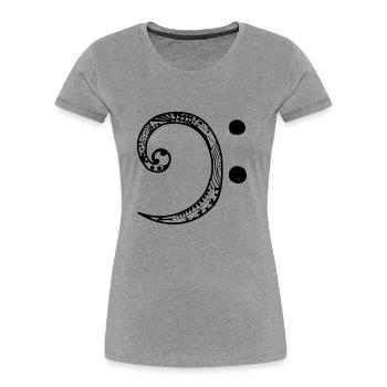 Bass Schlüssel - Frauen Premium Bio T-Shirt - Grau meliert - Vorne - Mia (176cm)