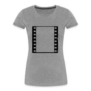 movie_vec_1 de - Frauen Premium Bio T-Shirt - Grau meliert - Vorne - Mia (176cm)