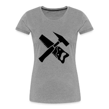 Craftsman Tools - Frauen Premium Bio T-Shirt - Grau meliert - Vorne - Mia (176cm)