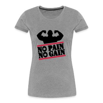 pain_bodybuilding_f2 - T-shirt bio Premium Femme - gris chiné - Devant - Mia (176cm)