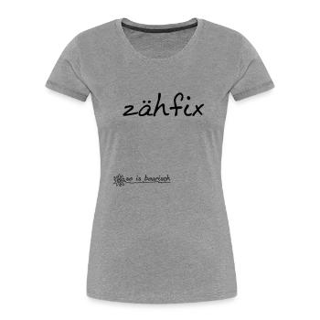 zaehfix - Frauen Premium Bio T-Shirt - Grau meliert - Vorne - Mia (176cm)