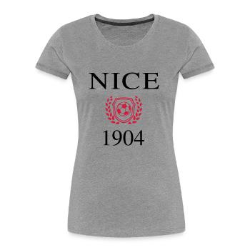 Nice Origin 1904 - Women's Premium Organic T-Shirt - heather grey - Front - Mia (176cm)