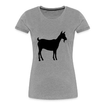 ziege - Frauen Premium Bio T-Shirt - Grau meliert - Vorne - Mia (176cm)
