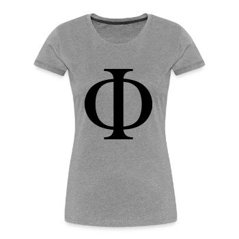 symbole du Nombre d'Or - T-shirt bio Premium Femme - gris chiné - Devant - Mia (176cm)
