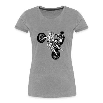 Supermoto - Supermotard - Women's Premium Organic T-Shirt - heather grey - Front - Mia (176cm)