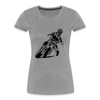 Supermoto - Supermotard - Women's Premium Organic T-Shirt - heather grey - Front - Mia (176cm)