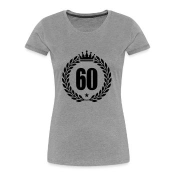 60 kranz krone - Frauen Premium Bio T-Shirt - Grau meliert - Vorne - Mia (176cm)