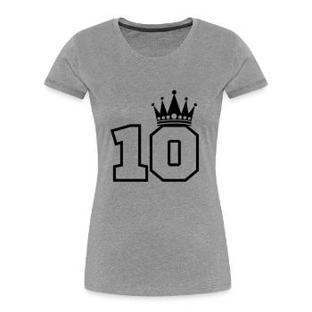 10 Krone - Frauen Premium Bio T-Shirt - Grau meliert - Vorne - Mia (176cm)