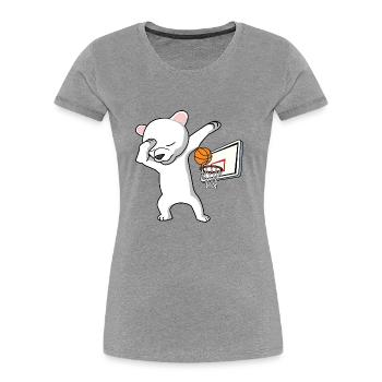 dab dabbing polar bear basketball bear sport baer of - Women's Premium Organic T-Shirt - heather grey - Front - Mia (176cm)