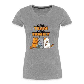 team family cat biscuits dog sport mother cake - Women's Premium Organic T-Shirt - heather grey - Front - Mia (176cm)