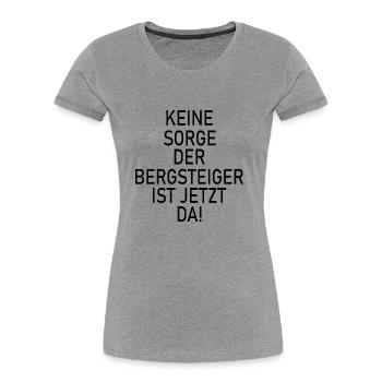 climbing - Frauen Premium Bio T-Shirt - Grau meliert - Vorne - Mia (176cm)