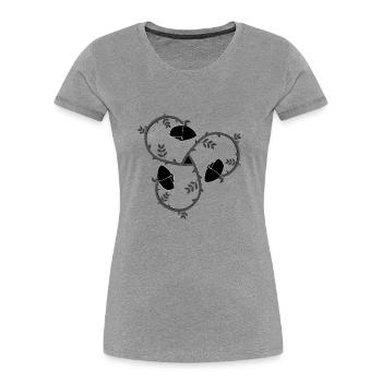 Dornentriskele in S/W - Frauen Premium Bio T-Shirt - Grau meliert - Vorne - Mia (176cm)
