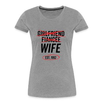 Freundin Verlobte Ehefrau Est 1992 - Frauen Premium Bio T-Shirt - Grau meliert - Vorne - Mia (176cm)