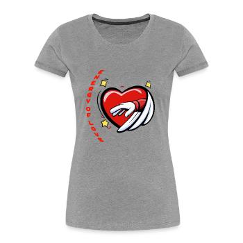 Energy of love - T-shirt bio Premium Femme - gris chiné - Devant - Mia (176cm)