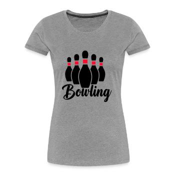 bowling - Frauen Premium Bio T-Shirt - Grau meliert - Vorne - Mia (176cm)