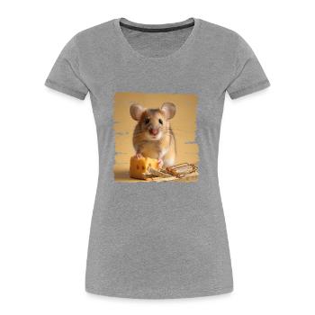 Mice are clever animals - Women's Premium Organic T-Shirt - heather grey - Front - Mia (176cm)