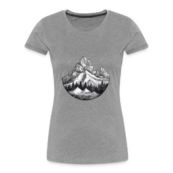 The mountain - Women's Premium Organic T-Shirt - heather grey - Front - Mia (176cm)