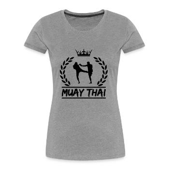 Muay Thai - Women's Premium Organic T-Shirt - heather grey - Front - Mia (176cm)