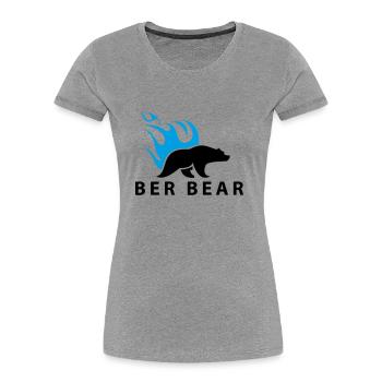 FlammenBär Schwarz-Blau - Frauen Premium Bio T-Shirt - Grau meliert - Vorne - Mia (176cm)