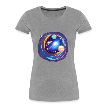 Magisches Universum - Frauen Premium Bio T-Shirt - Grau meliert - Vorne - Mia (176cm)